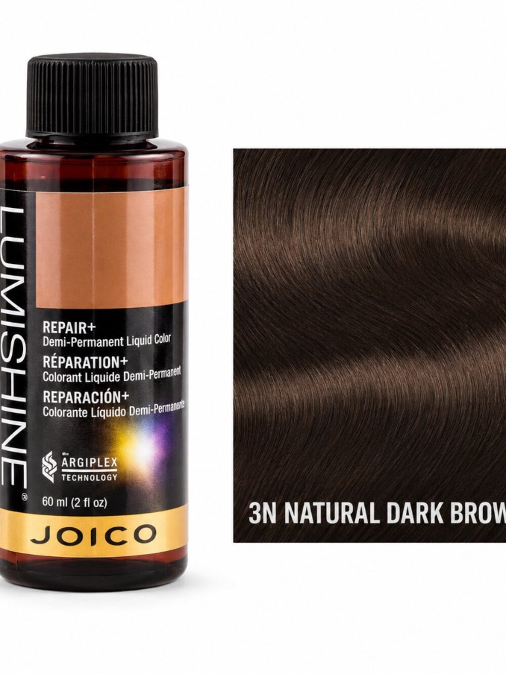 Joico LumiShine Demi-Permanent Liquid Color 3N Natural Dark Brown 2 oz